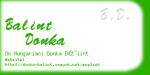 balint donka business card